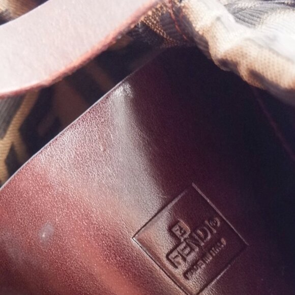 Authentic Preowned Vintage Fendi Brown Zucca Bucket Handbag - Picture 14 of 16